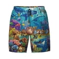 thumbnail image 4 of Lsque Mens Swim Trunks Sea World Pattern - Bathing Suit Compression Liner - Beach Swim Shorts Swimwear - (S-3XL) - Stretch Quick Dry -3X-Large, 4 of 9