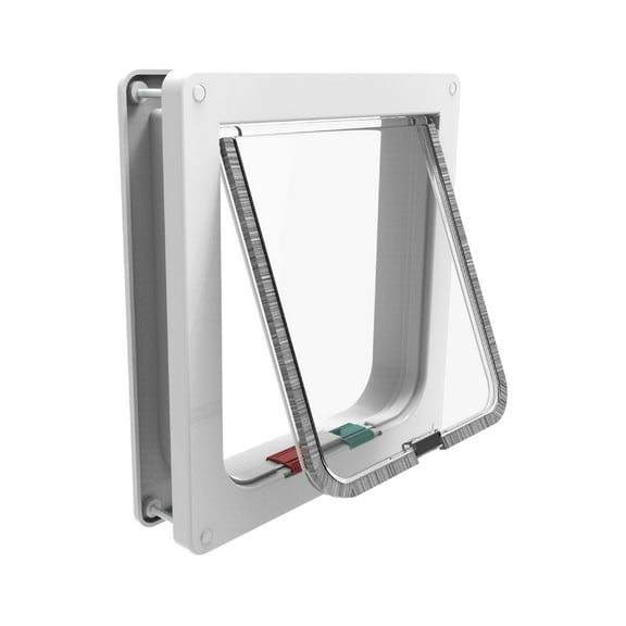 Hakuna Pets White Large Cat Flap for Screens, Doors & Walls up to 1.97" Thick, for Cats up to 20 lbs