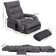Prime Garden Floor Chair 6-Position Folding Gaming Chair for Meditation Indoor, Dark Gray