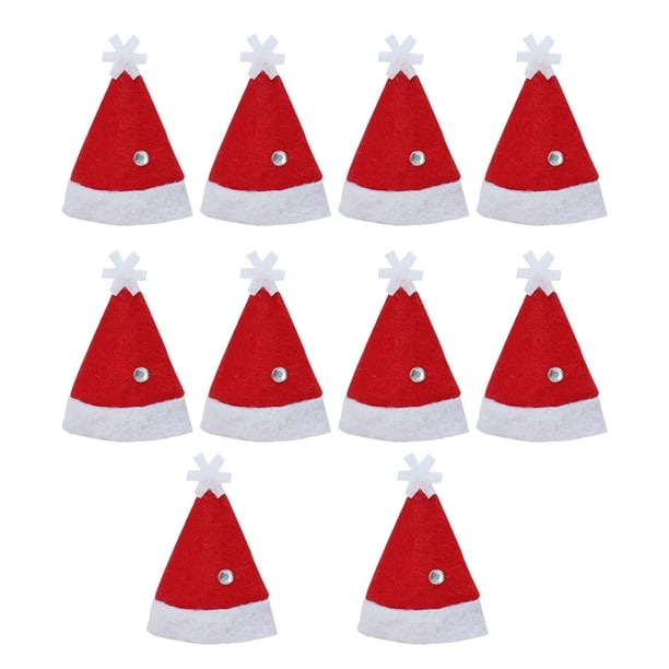Sombrero de Papá Noel de Navidad, sombrero de artesanal DIY, cubierta de dulces de Navidad, sombrero de Papá Noel para decoración de mesa de 10 piezas un Sunnimix mini sombrero de muñeca