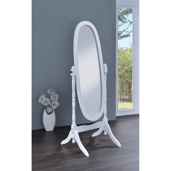 Foyet Oval Cheval Mirror White