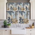 thumbnail image 2 of Watercolor Palm Trees Curtain Valances Set Vintage Tree Scenery Kitchen Curtains 36&nbsp;inch Length Rod Pocket Valance and Tiers 3 Piece Set Small Bedroom Bathroom Laundry Decor, 2 of 9