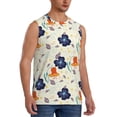 thumbnail image 2 of Xecao Flower Leaves Print Men's Tank Top: Sleek Sleeveless Tee for Casual Sports and Beach Occasions-Small, 2 of 7