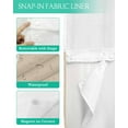 thumbnail image 3 of No Hook Shower Curtain with Snap in Liner, Farmhouse Khaki White Stripe Hotel Shower Curtains for Bathroom, Washable Shower Curtain Liner Set with Mesh Top Window, 72"x84", 3 of 6