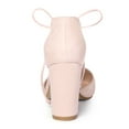 thumbnail image 3 of BLISSFUL STEP Women's Ankle Tie Block Heel Pointed Toe Dress Pumps, 3 of 7