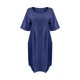 thumbnail image 3 of Vestido Lino Algodón Vestidos casuales con bolsillo Vestido bohemio de playa Vestidos de gran tamaño (Azul marino XL) Ygjytge para Mujer Azul marino T S, 3 of 8