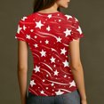 thumbnail image 7 of longantii 4th Of July Shirts Women American Flag Print Short Sleeves T-Shirts Modern Fit Patriotic Crew-Neck Tunic Tops Summer 2026 Pullover Color-Blocking Outfits Red 3XL, 7 of 7
