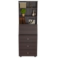 thumbnail image 3 of Inval 3-Drawer Secretary Desk with Hutch, Espresso, 3 of 7