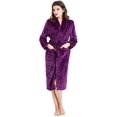 thumbnail image 1 of Womens Mens Fleece Robe Soft Plush Bathrobe Long Warm, 1 of 7