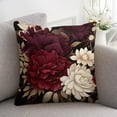 thumbnail image 7 of Throw Pillows 26"x26" Elegant Burgundy Floral Satin Cushion Covers Red And White Floral Decorative Throw Pillow Covers Zippered for Farmhouse Decor Room Bedroom Sofa Chair Car, 7 of 7