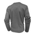 thumbnail image 4 of Mens Tshirt Long Sleeve Crewneck Henley Shirt Lightweight Grey Tee Shirts with Button Summer T Shirts for Men, 4 of 6