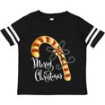thumbnail image 3 of Inktastic Merry Christmas Red and Gold Candy Cane Boys or Girls Toddler T-Shirt, 3 of 5