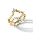 thumbnail image 4 of 1.1 Carat Marquise Cut Diamond Chevron Ring Enhancer in 14K Yellow Gold Vermeil – Vintage Double Curved Stacking Band, 4 of 5