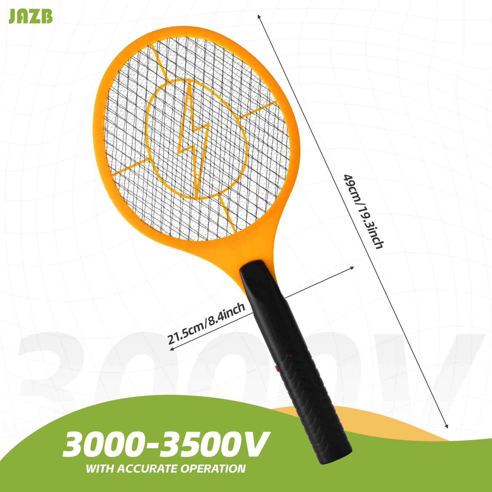 Indoor & Outdoor Triple-Layer Mesh Insect Killer Electric Zapper Swatter, Orange & Black, 3 Count