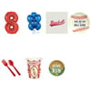 Baseball Party Supplies Party Pack For 32 With Red #8 Balloon
