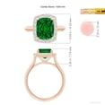thumbnail image 5 of ANGARA Lab Grown Cushion Rectangular Emerald Halo Engagement Ring for Women in 14K Rose Gold (Size-10x8mm) | May Birthstone, Birthday, Anniversary, Jewelry Gift for Women | Lab-Grown Emerald Ring, 5 of 8