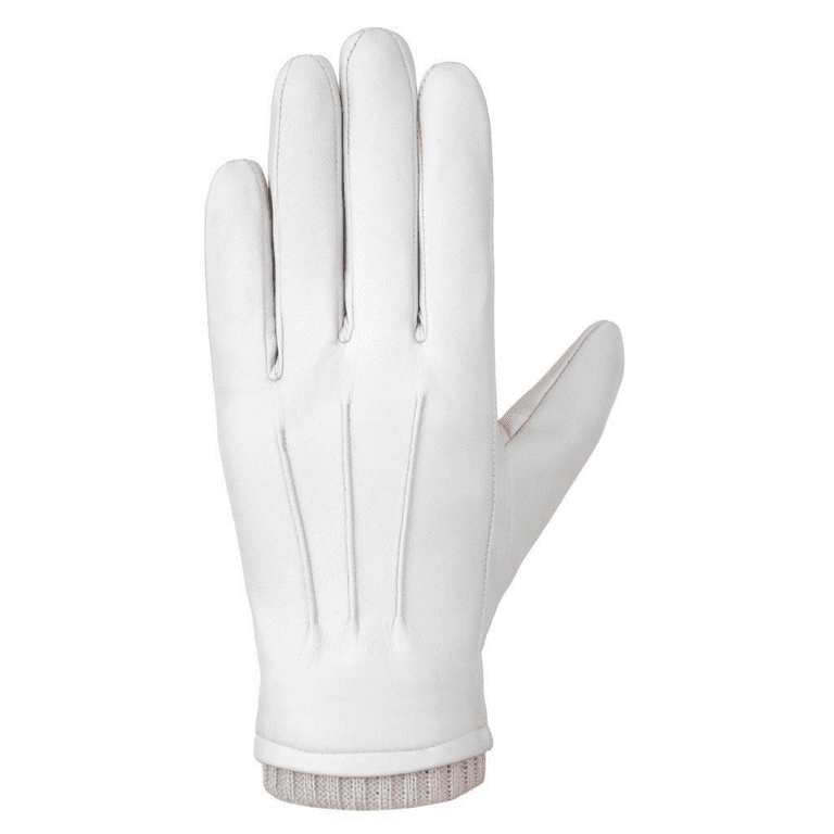 Sheepskin Leather Gloves for Men, Winter Warm Fleece Lined Gloves