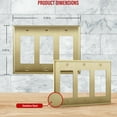 thumbnail image 2 of ENERLITES Decorator Switch or Outlet Metal Wall Plate, Stainless Steel, Corrosion Resistant, Size 3-Gang 4.50" x 6.38", UL Listed, 7733-BB, Brushed Brass, Gold, 2 of 4