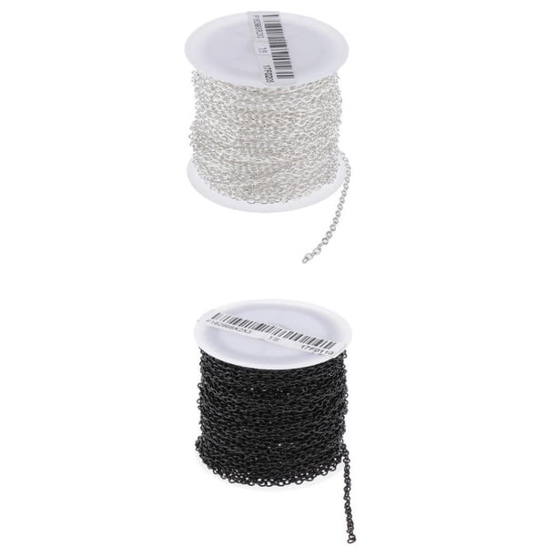 Cadenas para hacer joyas,Cadenas de broches de langosta,Cadena de extensión de extensor de collar de cadenas finas,Cadenas de espesor de anillos redondos,cadena de metal Cadena portacables