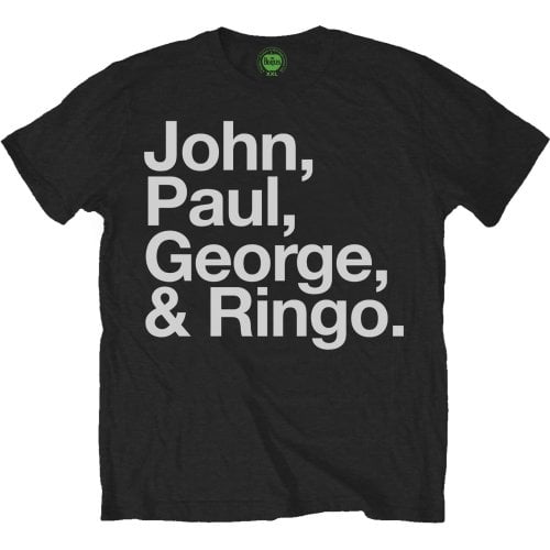 Beatles Men's John, Paul, George, & Ringo T-shirt Small Black