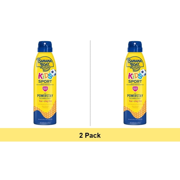 Banana Boat Kids Sport Sunscreen Spray Lotion SPF 50, 6oz - 2 Pack