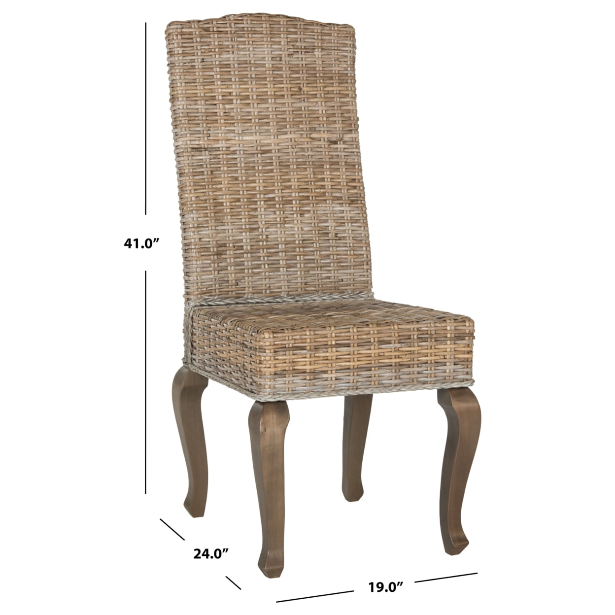 Safavieh Milos Wicker Dining Chair - Thumbnail 4
