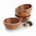 thumbnail image 3 of Woodard & Charles Acacia Wood Individual Serving Bowls For Salads, Fruits, Snacks, Nuts, Candy, 6 1/2" x 2 1/2", Set of 4, 3 of 10