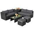 thumbnail image 2 of GVN Outdoor Furniture Sets, Outdoor Conversation Set,8 Pieces Patio Rattan Storage Table Furniture Set-Gray, 2 of 9
