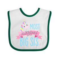 Inktastic Most Magical Big Sis- cute unicorn Girls Baby Bib
