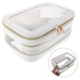 thumbnail image 5 of juego de bolsa de maquillaje transparente grande, organizador de cosméticos portátil de viaje, bolsa de aseo transparente impermeable con cremallera, estuche de maquillaje para exteriores, 5 of 5