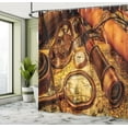 thumbnail image 5 of Ambesonne Brown Shower Curtain, Watch on Old Map Nautical, 69"Wx84"L, Orange Brown Yellow, 5 of 5
