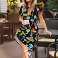 thumbnail image 3 of Vsdgher Champignons Lumineux pour Femmes Été 2025 Robes Midi Maxi Décontractées Légères Manches Courtes Col Rond Robe de Plage, 3 of 6