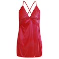 thumbnail image 2 of de mujer Lencería erótica camisón seda ropa de dormir conjunto de espalda en T - XL rojo, 2 of 8