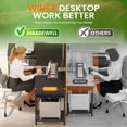 thumbnail image 4 of Amadwell 55 Inch L Shaped Office Desk with 3 Fabric Drawers, Reversible Computer Gaming Desk, Power Outlets and Mesh Shelves, Corner working Study Desk, Black, 4 of 9