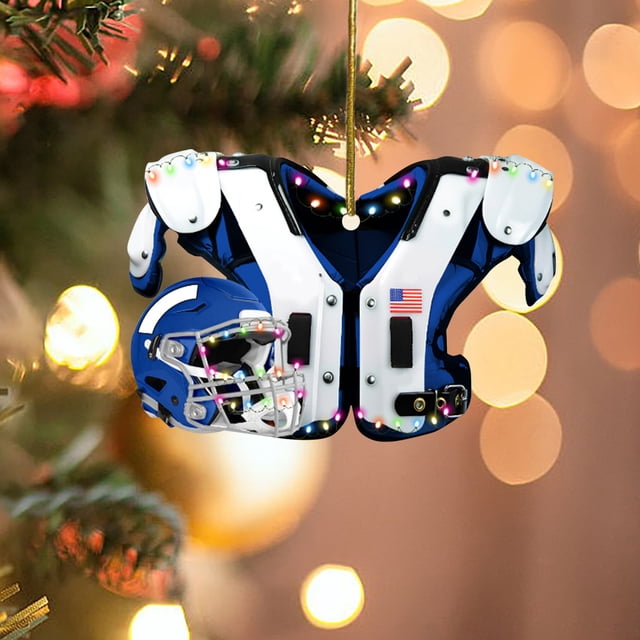 Fiudx Adornos para Árbol de Navidad, Diseño de Hombrera y Casco de Béisbol, Decoración Festiva, Toque Retro para Árboles de Navidad, Decoración Multiusos, Imprescindible para Fiestas Navideñas, Tamañ