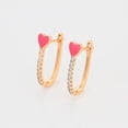 thumbnail image 4 of Aretes Arracadas P/ Dama Swarovski Corazón Rosa Oro 18K Lam dorado Unitalla, 4 of 7