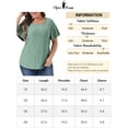 thumbnail image 6 of Agnes Orinda Women's Plus Size Mother's Day T-Shirt Crew Neck Loose Fit Ruffle Sleeve Summer Hollow Casual Blouses Tops 3X Green, 6 of 6