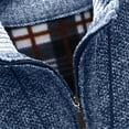 thumbnail image 6 of TOUMENY Men Sweater Long Sleeve Casual Half Zip Mock Neck Fleece Knit Pullover Solid Winter Warm Slim Fit Fashion Tops Dark Blue XXXL, 6 of 7