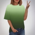 thumbnail image 3 of Blusas de Manga Corta para las Mujeres, Moda Impresa Cuello Redondo Camiseta Casual Top Hecho de Cómodo Estante de Algodón de Imitación para Todas las Estaciones, Blusas de Algodón para las Mujeres, 3 of 5