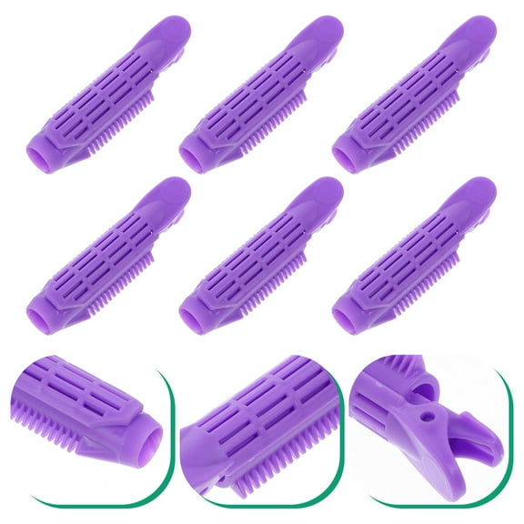 Supvox 6pcs Hair Styling Tools Hair Rollers Purple ABS for Use