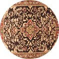 thumbnail image 1 of Ahgly Company Machine Washable Indoor Round Medallion Brown Traditional Area Rugs, 5' Round, 1 of 4