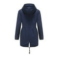 thumbnail image 3 of Winter Coats for Women Zpanxa Plus Size Jacket for Women, Winter Solid Hooded Drawstring Waist Zipper Padded Coat, Casual Winter Warm Coats Outwear with Pocket Navy S, 3 of 5