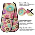 thumbnail image 2 of Yayeee Double Oven Mitt Kitchen Heat Resistant Baking 35" x7" Quilted Glove, Colorful Doughnut Pattern, 2 of 6