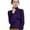 Dark Purple, variant on Bibifish Women Sweaters Winter Warm Long Sleeve High Neck Basic Pullover Sweaters Solid Color Casual Workout Knitted Tops For Ladies