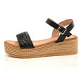 thumbnail image 2 of Womens Wedge Sandal Open Toe Buckle Ankle Strap Wedge Sandal for Women Comfortable Wedges for Women, 2 of 4