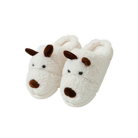 

Ferndule Womens Animal Slippers Fluffy House Shoes Slip On Fuzzy Slipper Lightweight Plush Home Shoe Bedroom Cute Comfort White Style A 5.5-6