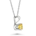 thumbnail image 2 of Pompeii .20 - .50Ct Yellow Diamond Solitaire Pendant 14k Gold Lab Grown 18" Necklace, 2 of 3