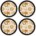 thumbnail image 2 of Silicone Non-Slip Drink Coasters with Removable Printed Absorbent Felt Pad - Set of 4 - Golden Moon, Sun & Dragon, 2 of 3