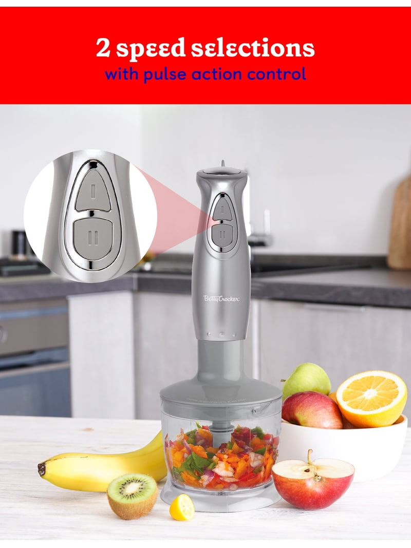 Betty Crocker 2-Speed Corded Electric Hand Blender with Beaker