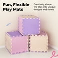 thumbnail image 5 of MioTetto Non-Toxic Foam Play Mat for Babies & Kids, Interlocking Puzzle Tiles, Pink-Purple-Beige, 36 Pieces – Perfect for Tummy Time, Crawling, Nursery, Playroom, or Gym, 5 of 13
